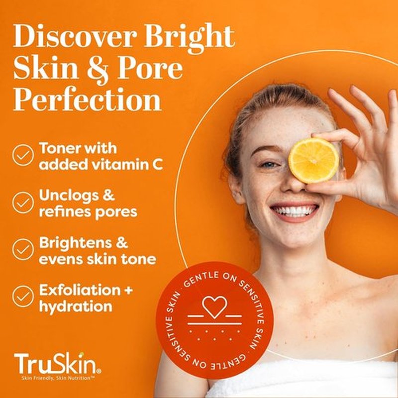 TruSkin BHA Liquid Exfoliant & Toner - Triple Acid AHA BHA PHA Formula with Salicylic & Vitamin C | 4.2 fl oz