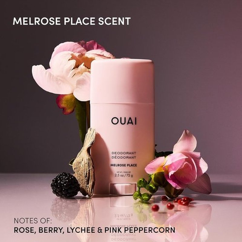OUAI Aluminum-Free Deodorant - 24-Hour Odor Control & Invisible Application - Melrose Place (2.5 oz)