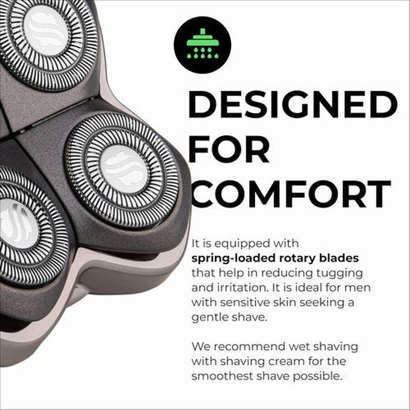 Skull Shaver Forte PRO 4 Head Replacement Blade - Wet & Dry Shaving - Japanese Stainless Steel - Fits Pitbull, Palm & Butterfly Kiss Shavers