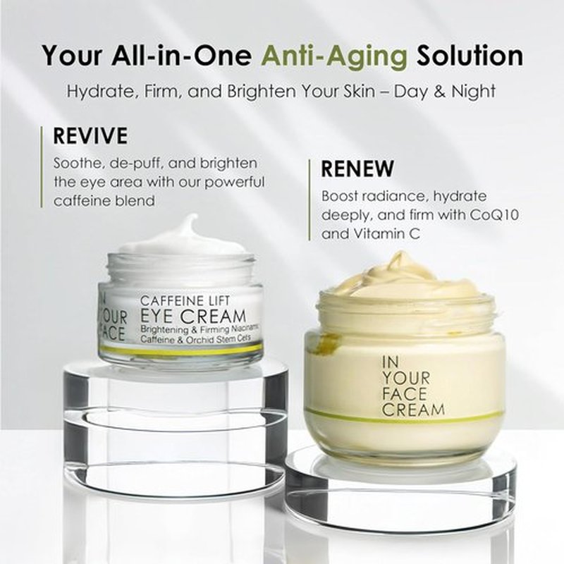 **IN YOUR FACE Anti-Wrinkle Cream - Luxurious Hydrating Moisturizer with Coenzyme Q10 & Vitamin C for Youthful Skin**