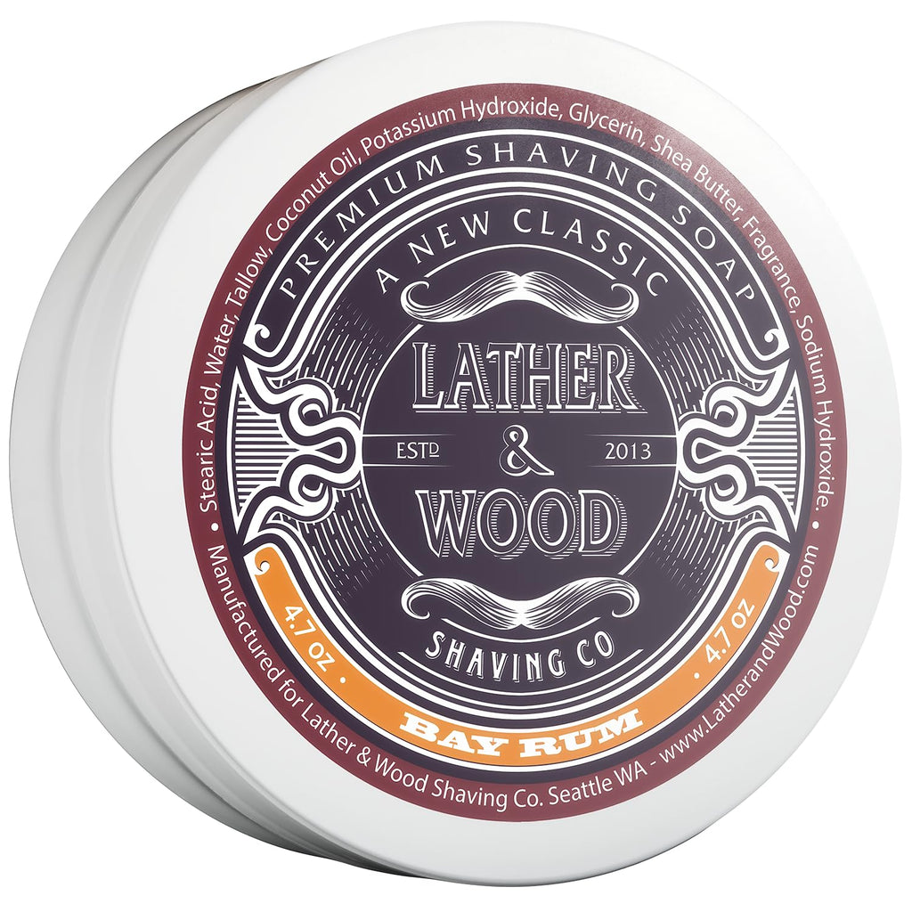 Lather & Wood Shaving Soap - Barbershop - Simply The Best Luxury Shaving Cream - Tallow - Dense Lather with Fantastic Scent for The Worlds Best Wet Shaving Routine. 4.7 oz (Barbershop)