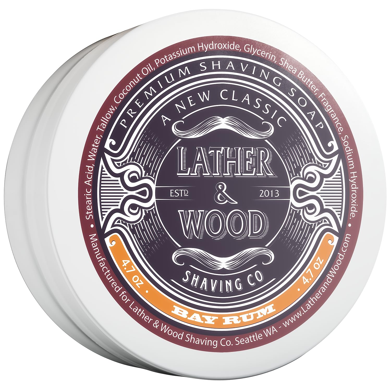 Lather & Wood Shaving Soap - Barbershop - Simply The Best Luxury Shaving Cream - Tallow - Dense Lather with Fantastic Scent for The Worlds Best Wet Shaving Routine. 4.7 oz (Barbershop)