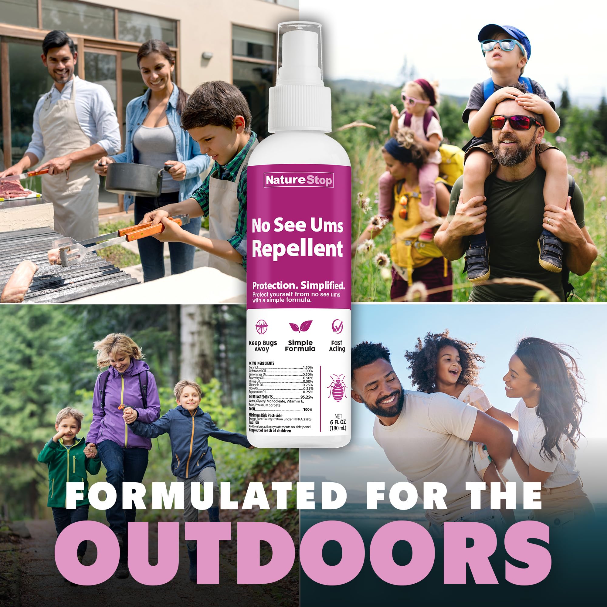 NatureStop No-See-Ums Repellent - DEET-Free Personal Repellent Spray for Outdoor Activities, 6 oz