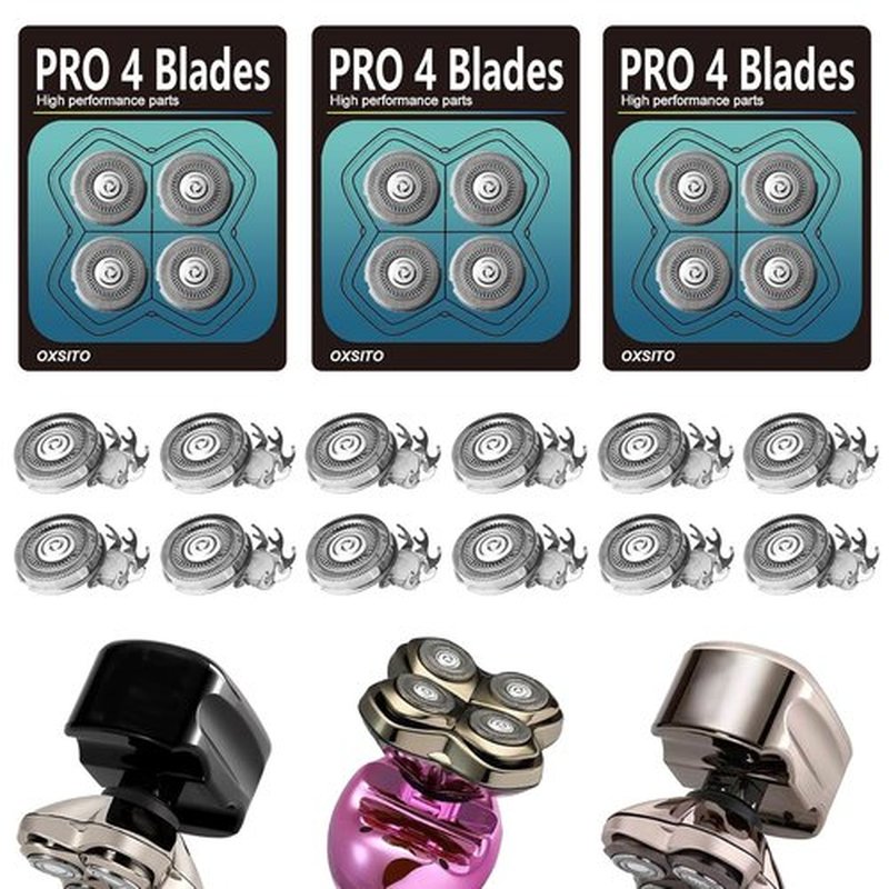 Gold PRO 12 Pack Replacement Blades - Precision Grooming for Head, Face & Body | Compatible with Silver PRO & Platinum PRO
