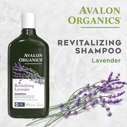 Avalon Organics Revitalizing Lavender Shampoo - Smooth, Shiny Hair for Normal to Dry Hair | 11 Fl Oz