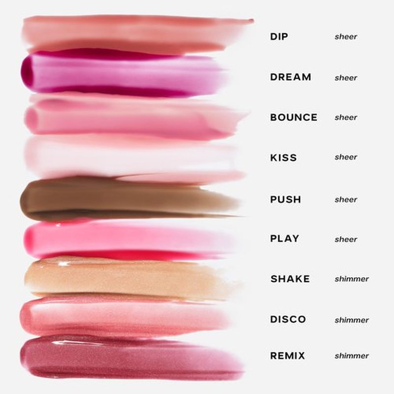 Saie Glossybounce - Hydrating Lip Gloss and Tinted Lip Oil Hybrid with Hyaluronic Acid & Jojoba Oil for Non-Sticky, Ultra-Shiny, Plump & Soft Lips - Everyday Makeup Essential - Kiss (.17 oz)
