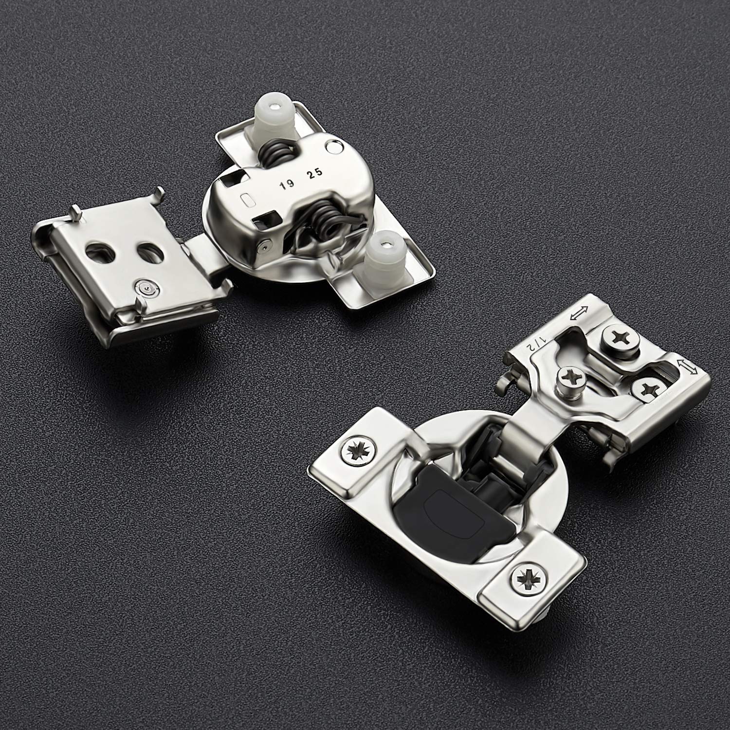 Soft Close Hinges for Kitchen Cabinet Hinges, 1/2 Inch Overlay, 60 Pack