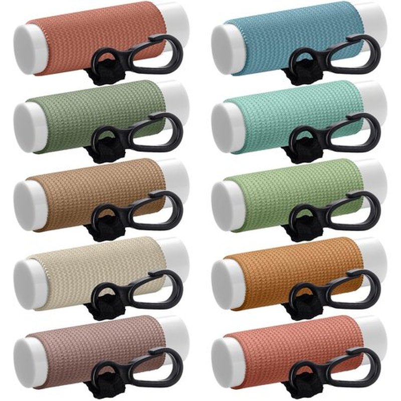 Sureio 10 Pack Lip Balm Holder Keychain Compact Clip On lipstick Lip Gloss Holder Keychain Elastic lipstick Sleeve Clip(Earth Tones)