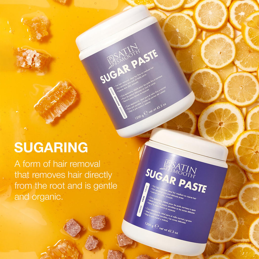 Satin Smooth Firm Sugar Paste – Natural Sugaring Hair Removal for Sensitive Skin, Bikini & Delicate Areas, 42.3 oz