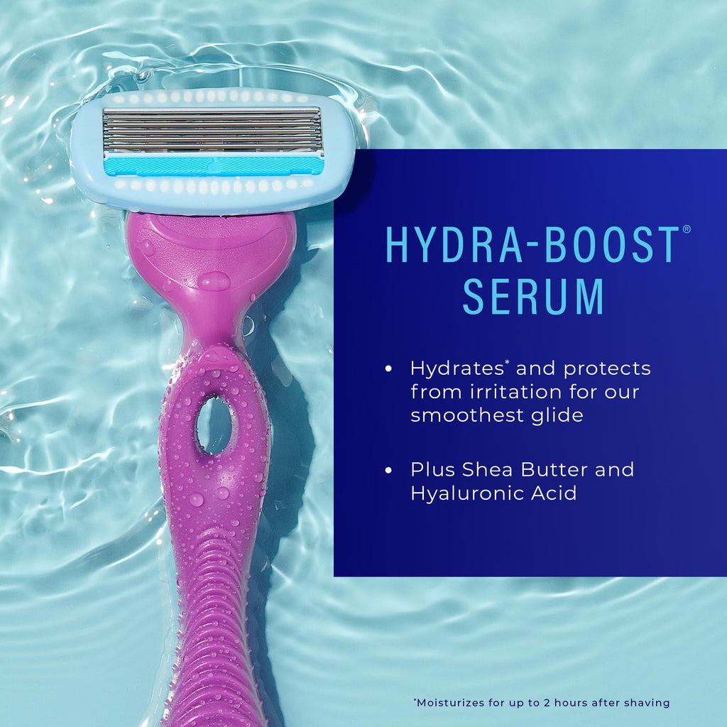 Schick Hydro Silk Moisture Razor Blade Refills, 4 Count | 5-Blade Moisturizing Razors for Women | Womens Moisturizing Razor Refills