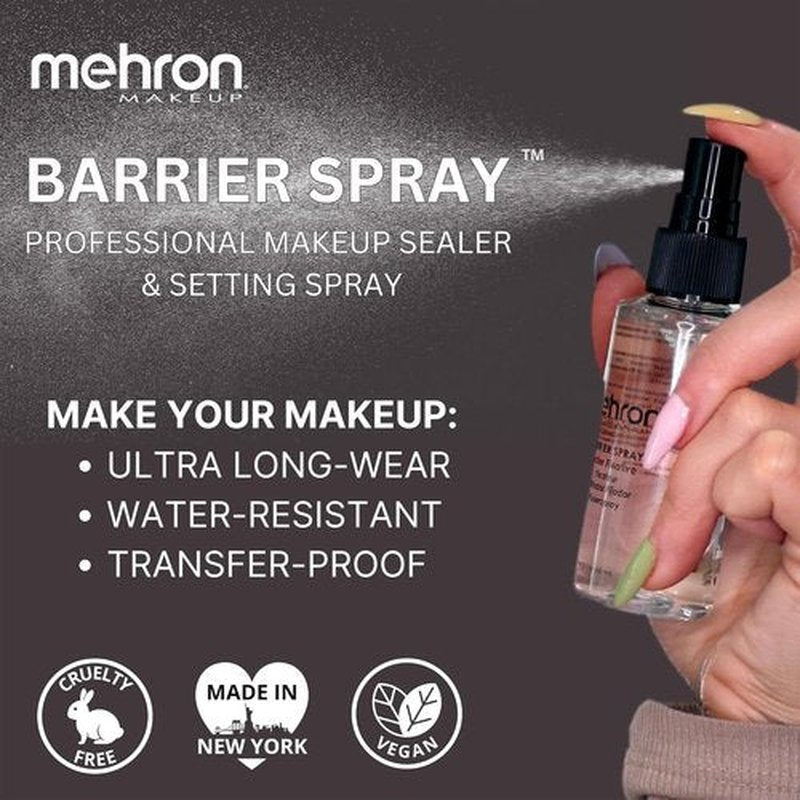 Mehron Makeup Barrier Spray - Long-Lasting Makeup Setting Spray for Face | 2 fl oz (60 ml)