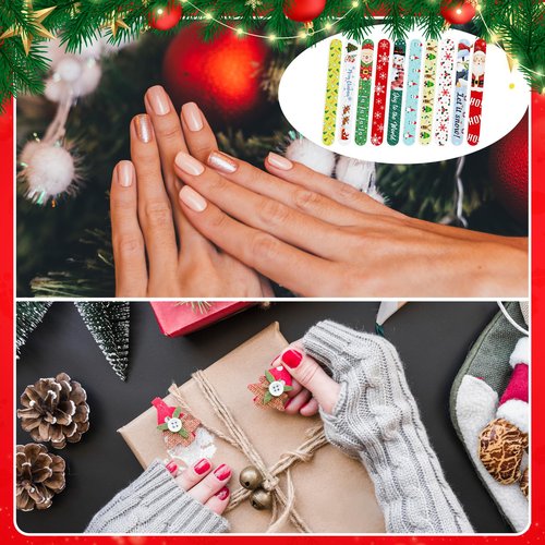 52PCS Christmas Nail Files Bulk Gifts Set for Women, Holiday Emery Boards for Fingernail Care Xmas Gift for Adults, Employee, Coworkers, Friends Stocking Stuffers Goodie Bags Birthday Party Favors