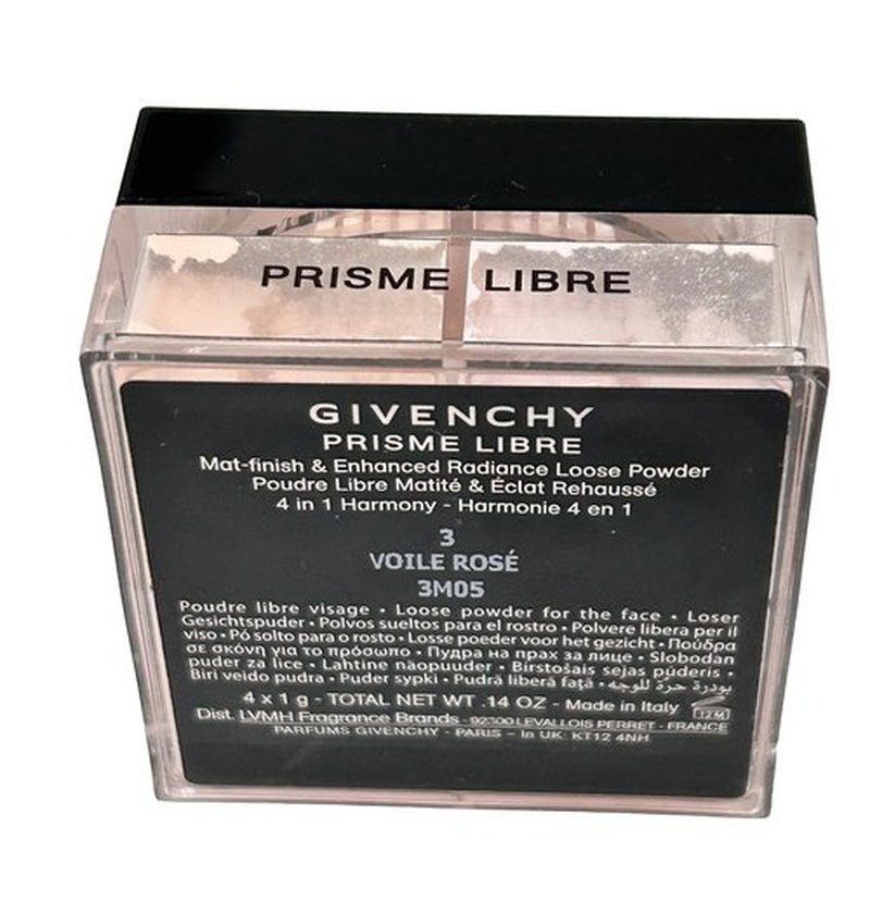 Givenchy Prisme Libre Loose Powder Mat-finish 4 x 1 g - Total 0.14 oz Color # 3 Voile Rose (NEW NO BOX, NEVER USED)