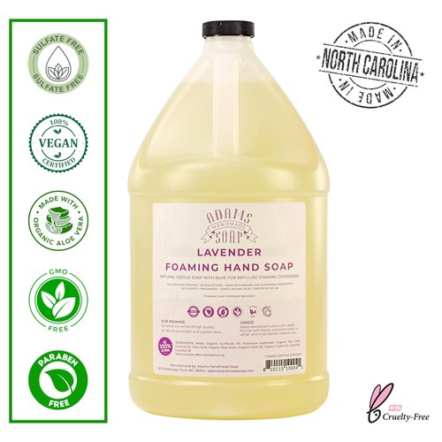 Adams Handmade Soap Liquid Foaming Soap 1 Gal (Lavender, 1 pack)