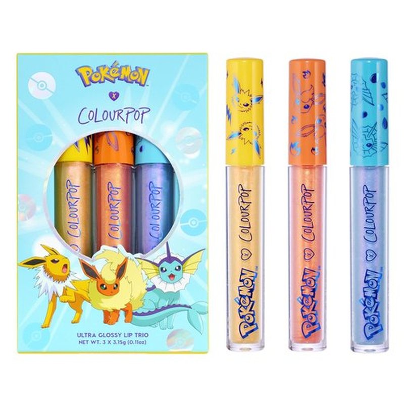 ColourPop Pokémon | Evolution Ultra Glossy Lip Trio - Vibrant Shades for Stunning Lips