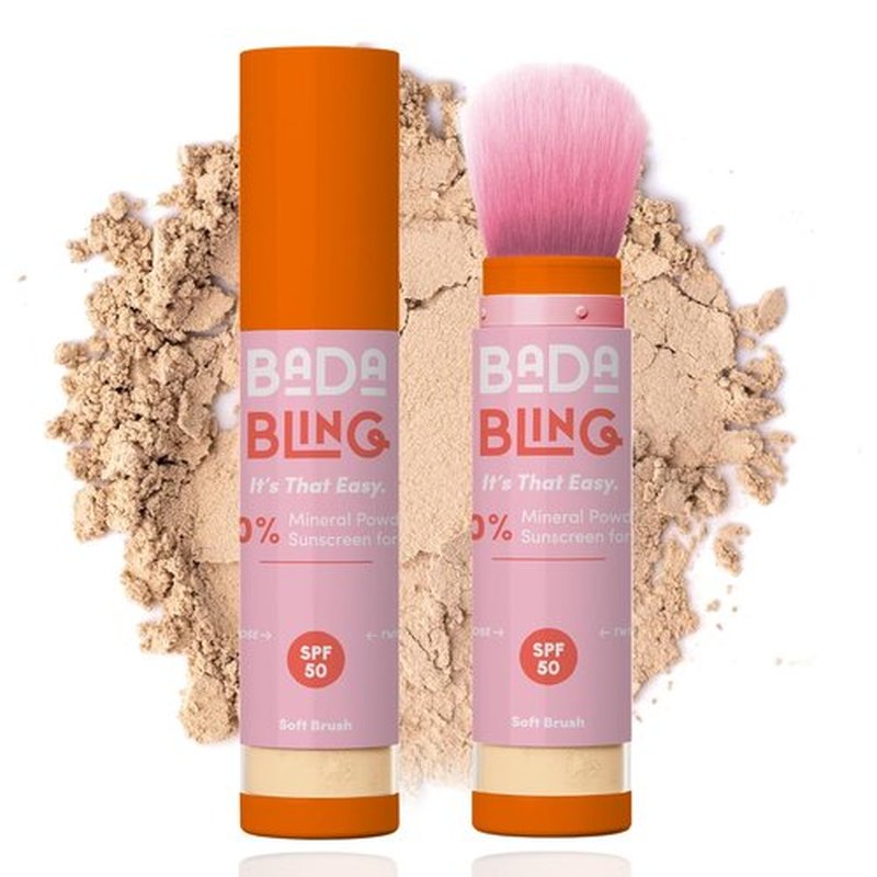 Bada Boom Bada Bling Shimmer Mineral Sunscreen Powder - SPF 50 Translucent Sparkle Brush-On