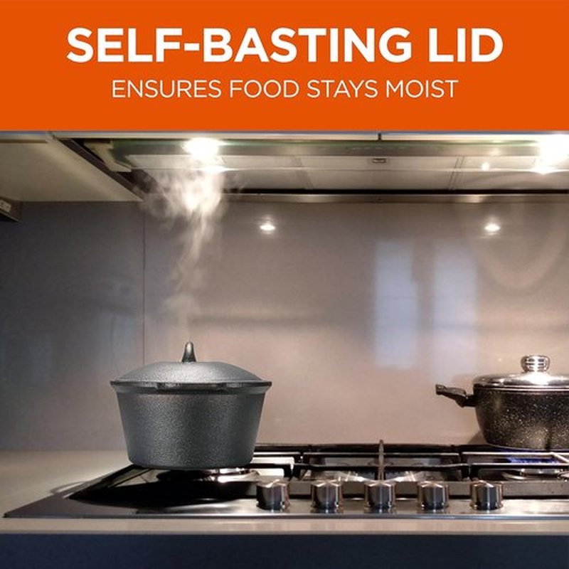 Commercial Chef 2-Qt. Cast Iron Saucepan with Lid - Pre-Seasoned, Works on All Cooktops & Grills