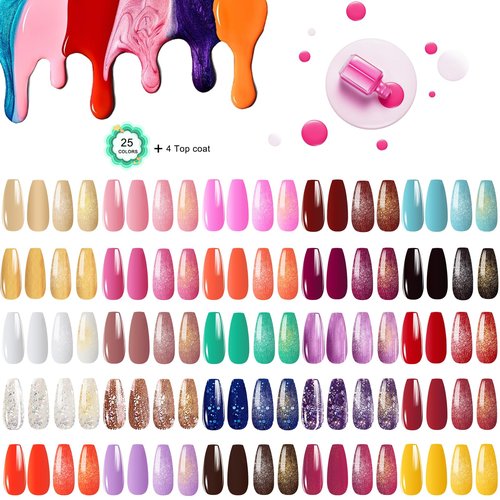 Gel nail kit with uv light and nail drill machine Kit,5pcs Top Base Coat LED Lamp Nail Art All Seasons Gel Manicure Kit