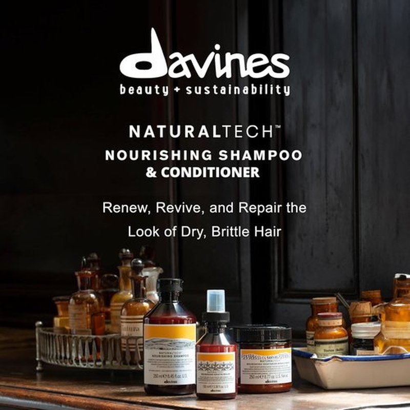 Davines Naturaltech Nourishing Shampoo & Conditioner - Gentle Hydration for Dehydrated Hair, Adds Softness & Shine