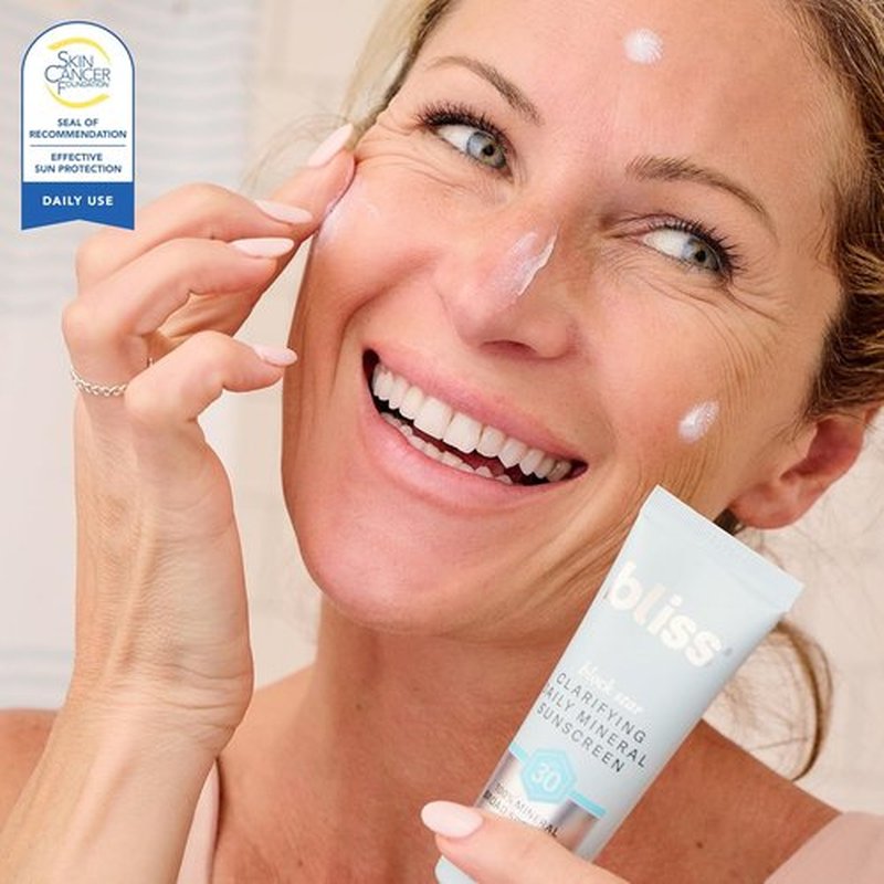 Bliss Block Star Daily Mineral Sunscreen - Broad Spectrum SPF 30 for Blemish-Prone Skin | 1.4 Fl Oz