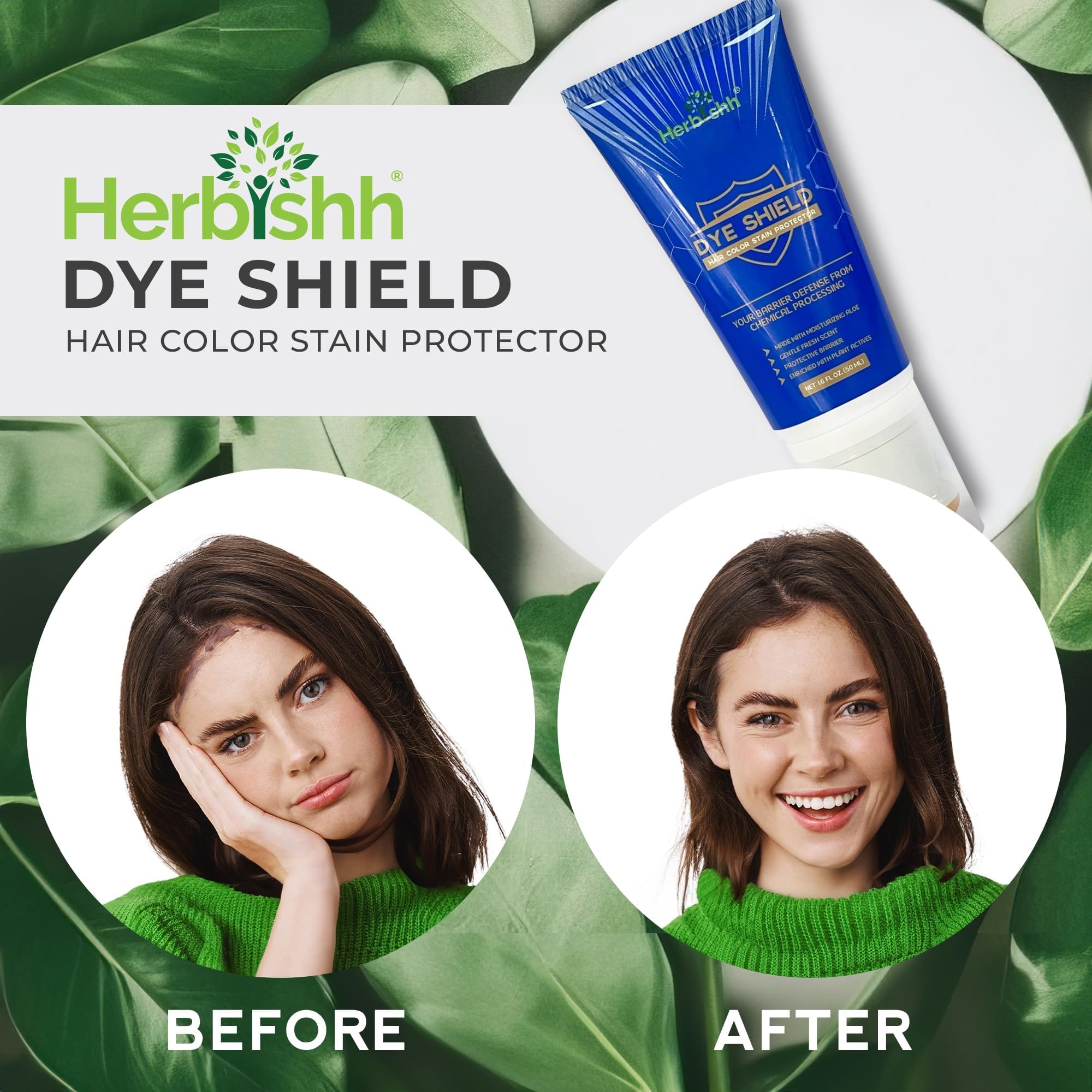 Herbishh Hair Color Stain Protector – Dye Shield or Defender for Skin – Skin Protecting Barrier Cream – Natural Coloring Protectant – Gentle & Moisturizing Staining Guard