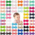 JOYOYO Baby Hair Bows in Pairs 60pcs 1.6" Tiny Small Grosgrain Ribbon Bow with Fully Lined Clips for Baby Girls Toddlers Infants