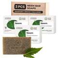 Pure Mitti Neem Soap Bars [4.5 oz x 3 Pcs.] Organic Ayurvedic Soap for Face & Body with Neem, Castor Oil & Coconut Oil – Cold Process, Plastic-Free, Herbal Cleansing