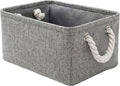 TheWarmHome Storage Bins - Grey Fabric Organizing Baskets | 11.8x7.9x5.2 Inch Closet Cubes