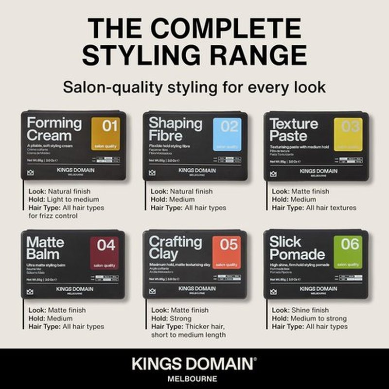 Kings Domain Melbourne Shaping Fibre | Hair Paste for Men | Medium Hold Styling Paste | Adds Natural Movement & Texture