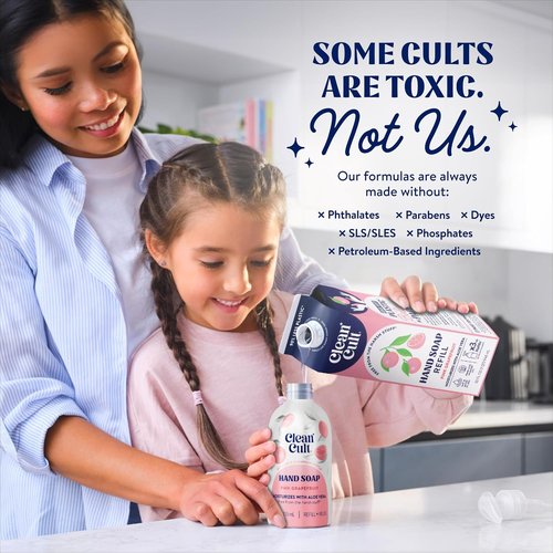 Cleancult Liquid Hand Soap Refill - Pink Grapefruit - Moisturizing Aloe Vera Formula - Eco-Friendly 32 oz