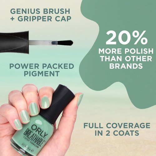 Orly Breathable Nail Polish Sea Me Now | Soft Jade Polish From Tide & Seek Spring and Summer Collection | Milky, Glass-Like Finish | Long-Lasting Wear, Chip Resistant | Vegan & Cruelty-Free (18ML)