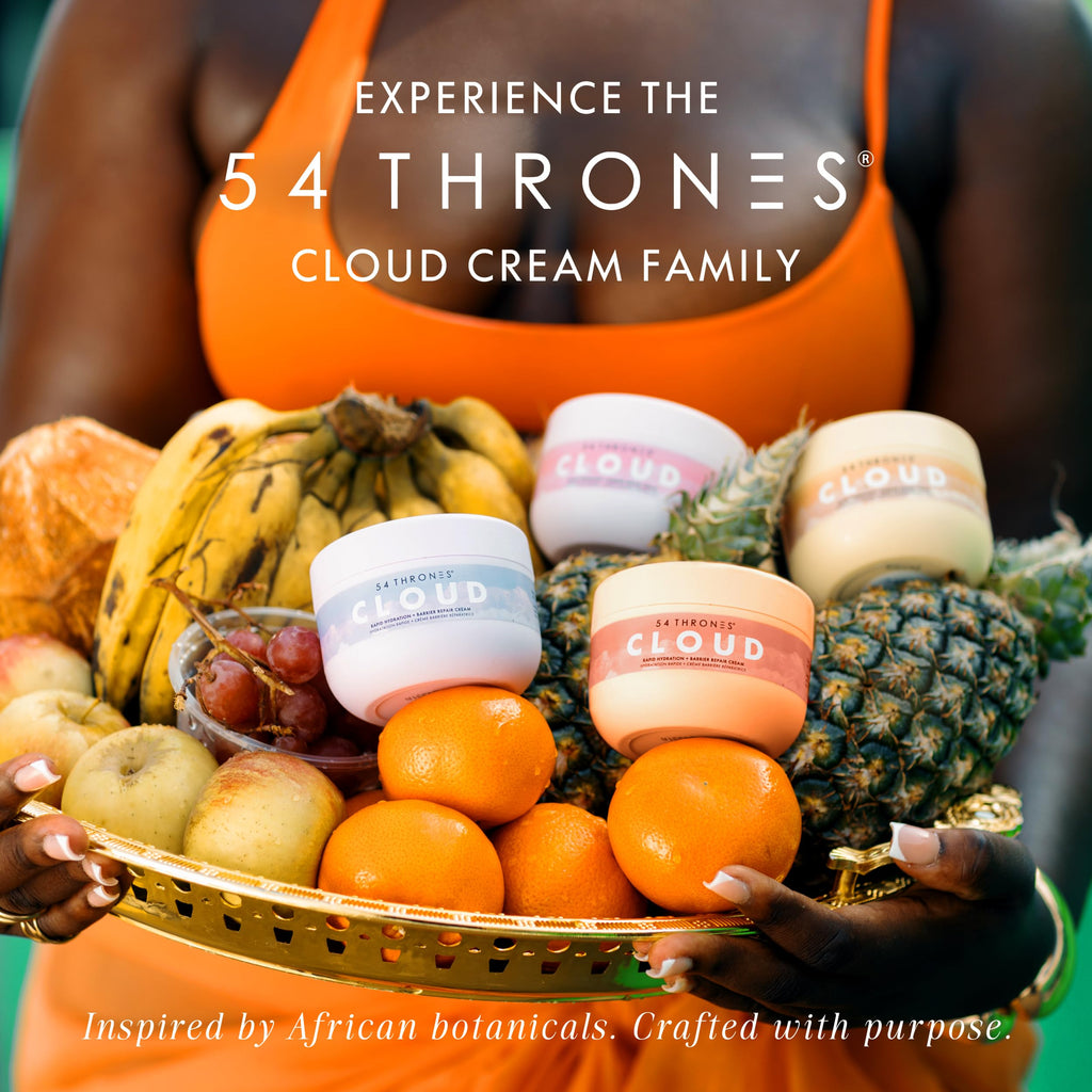 54 Thrones Daily Moisturizing Body Cream Lotion, Barrier Repair Cloud Cream, African Shea Butter Skin Care, Ghanaian Coconut + Moroccan Almond Scent