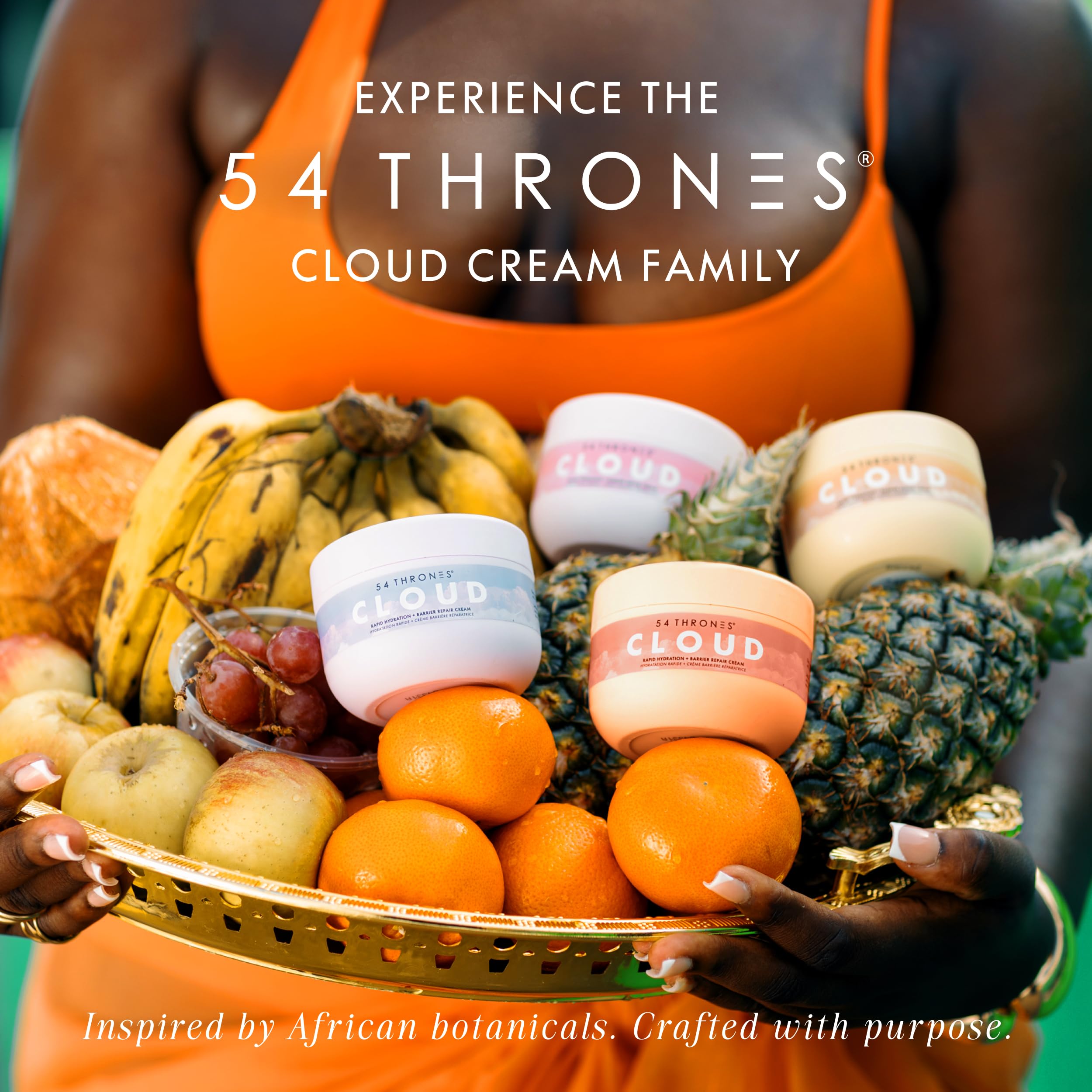 54 Thrones Daily Moisturizing Body Cream Lotion, Barrier Repair Cloud Cream, African Shea Butter Skin Care, Ghanaian Coconut + Moroccan Almond Scent