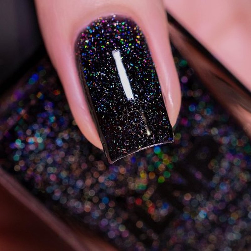 ILNP Cityscape - True Black Holographic Jelly Nail Polish | Long-Lasting, Chip Resistant, 12ml
