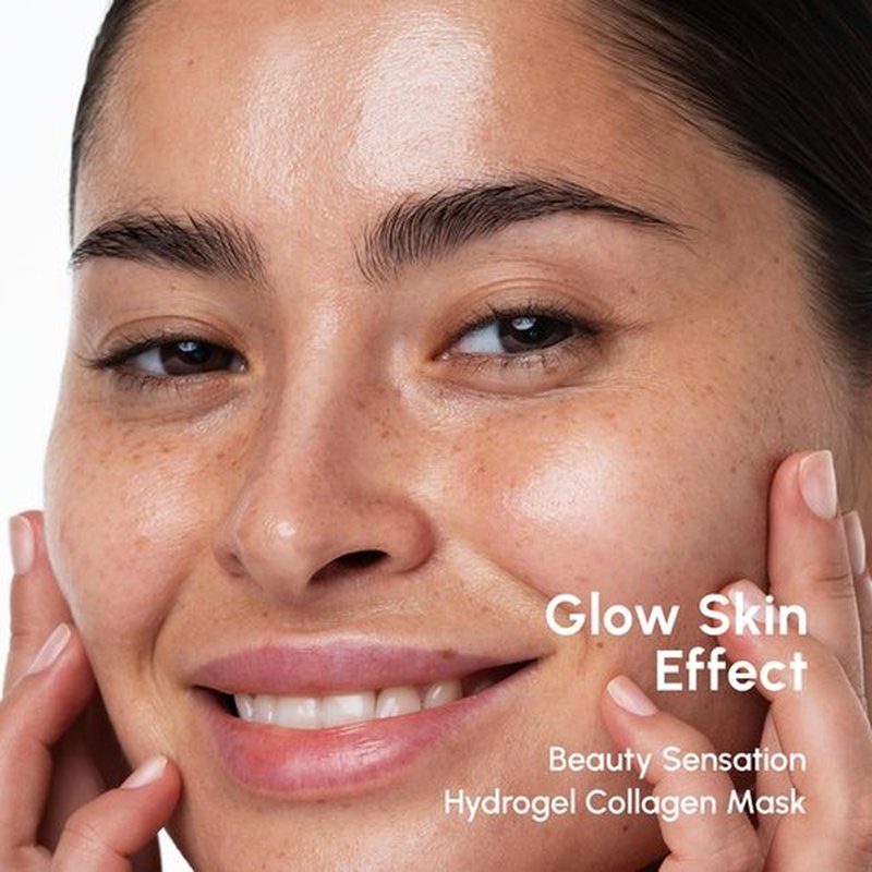 MAREE Hydrogel Collagen Facial Mask with Hyaluronic Acid — Hydrating Face Masks Skincare — Niacinamide, Amino Acids & Red Algae Extract — Facial Masks For Women — Mascarillas Para La Cara — 4 Count