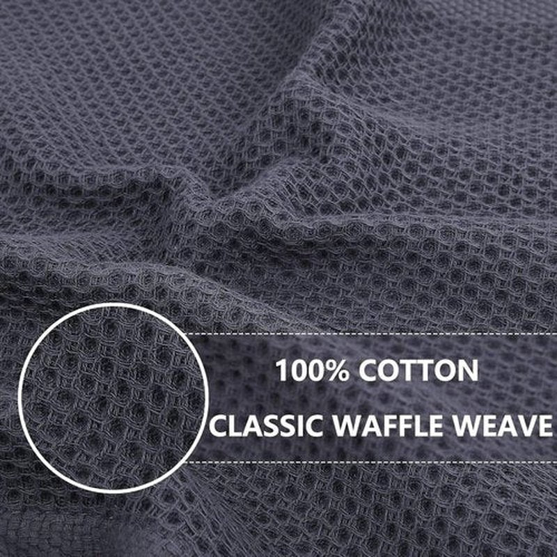 Homaxy 100% Cotton Waffle Weave Dish Towels - Ultra Soft & Absorbent | 13 x 28 Inches, 12-Pack, Mixed Colors