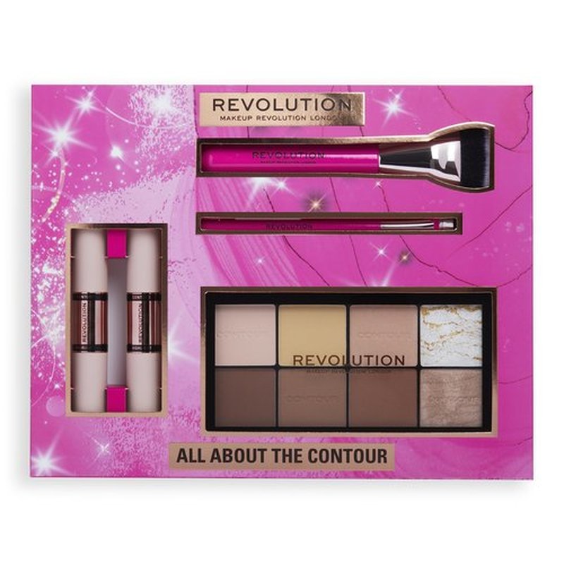 Makeup Revolution All About The Contour Makeup Set, Contouring Kit with Brushes and Palette