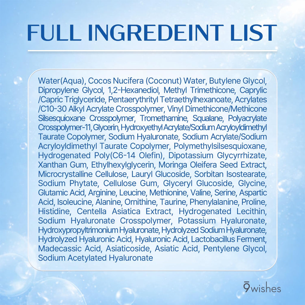9wishes Hydra Ampule Cream Nano Plus+ – Hyaluronic Acid Hydrating Face Cream, Lightweight Moisturizer, Barrier Support, Korean Skincare, 50ml / 1.69 fl. oz.