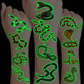 96 PCS Snake Luminous Neon Temporary Tattoos – Glow in the Dark Snake Tattoo Stickers Birthday Party Decorations, Supplies & Favors for Halloween, Parties, Cosplay, Costume Events (Glow in the dark)