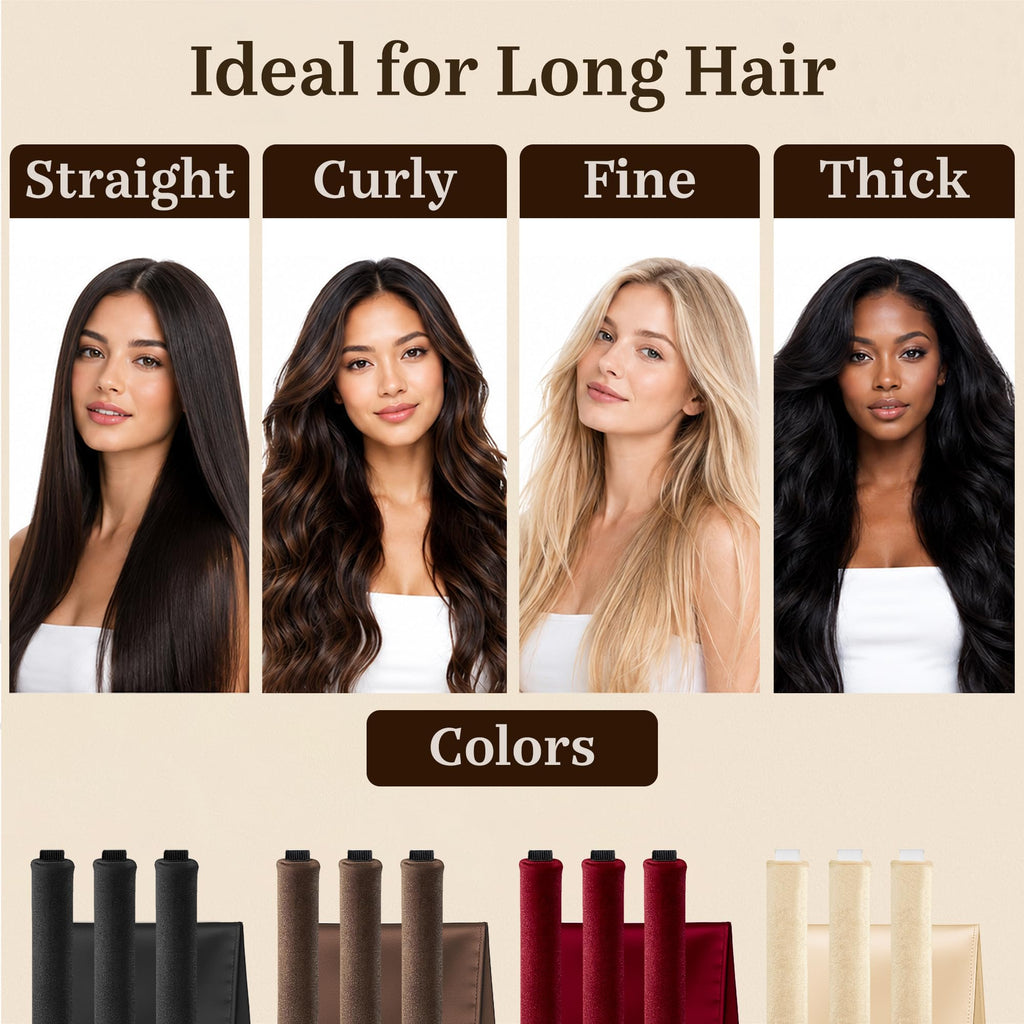VISOFO Heatless Curls Overnight, Rods for Blowout Look, 3 Set, Blonde