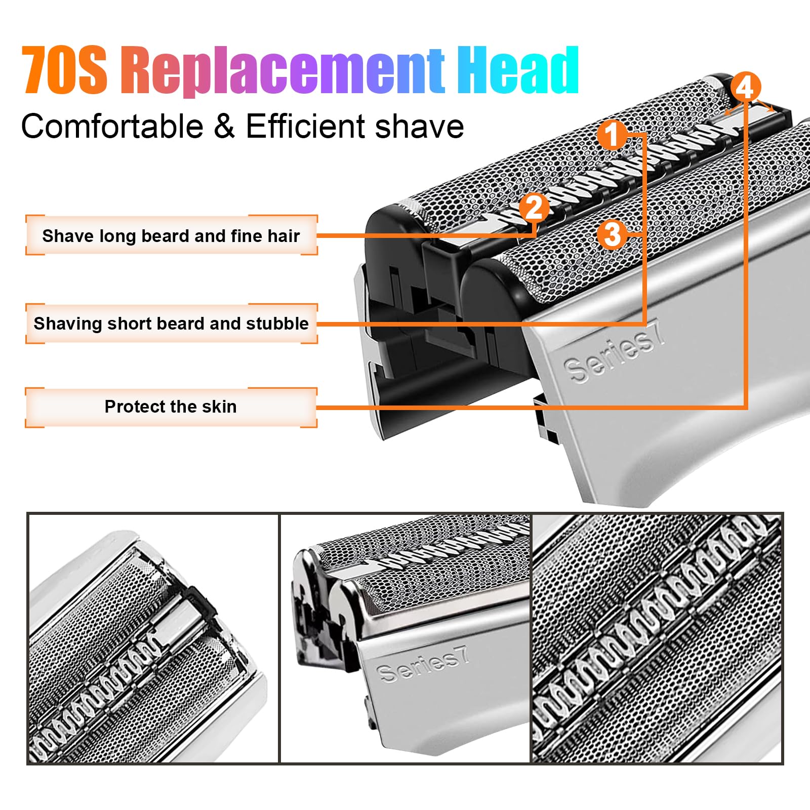 Series 7 70S Shaver head Compatible with Braun Series 7 Shavers