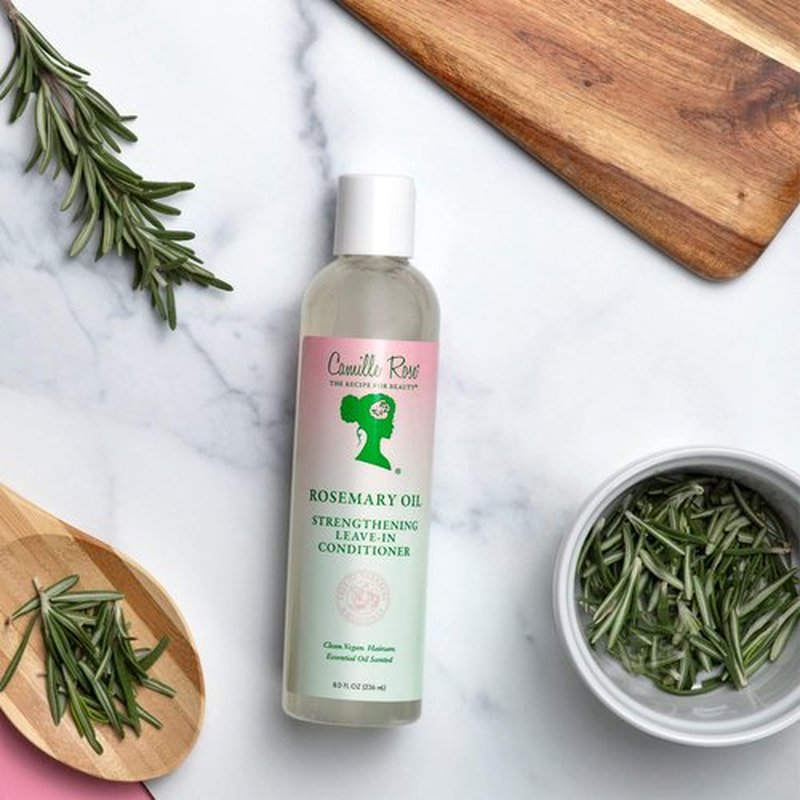 Camille Rose Leave-in Conditioner, Rosemary Oil – Deep Conditioning for Hair Strengthening, Detangling, Dry Scalp Moisturizer, 8 Oz