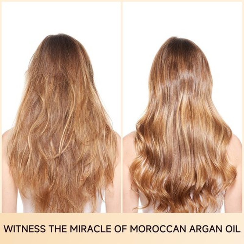 Outccogo Moroccan Argan Oil, Hair Oil for Frizzy Hair, Nourishing Smooths Moroccan Hair Oil for Frizz Control Curly Long Dry Damaged Curly Hair Treatment and Heat Protectant, 3.4 Fl Oz