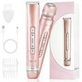 Floranurture 2 in 1 Women Electric Shaver Dual Head Bikini Trimmer for Women IPX7 Waterproof Wet & Dry Use Body Hair Trimmer and Facial Hair Remover Body Shaver for Bikini Underarm Leg Arm Body Face