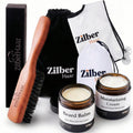Beard Brush by ZilberHaar - Stiff Boar Bristles for Men's Grooming - Straightens and Promotes Growth - Works with Beard Oil and Balm - For Beard Kits