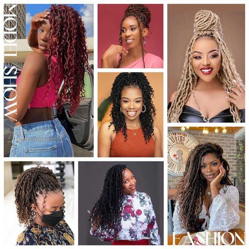 Forevery Goddess Locs Crochet Hair 12 Inch Faux Locs Crochet Hair for Black Women Pre looped Long-Lasting & Low-Maintenance 6 Packs Gray Boho Crochet Locs with Curly Ends for Full Head