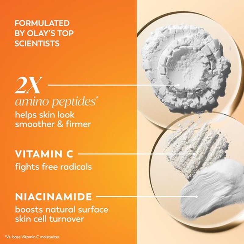 Olay Vitamin C MAX Face Moisturizer - Brightening Cream for Even Skin Tone & Hydration | 1.7 Oz
