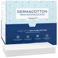 DERMACOTTON X-Large Cotton Disposable Face Towels – 100 Count Extra Large Disposable Wash Cloths for Face Washing, Makeup Removal & Acne Care | Ultra Soft, Hypoallergenic & Fragrance-Free