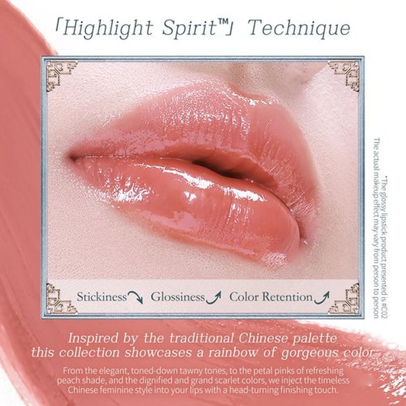 Flower Knows Butterfly Cloud Collar Glossy Lipstick,Hydrating Solid Lip Gloss,Moisturizing Pink Tinted Lip Balm,Long Lasting Lip Gloss in Balm for Girls&Women,(C06 Cardamom)