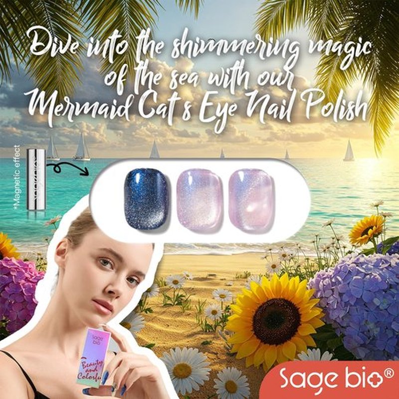 SAGEBIO Cat Eye Gel Nail Polish, 15ml Magnetic Gel, High-Gloss Finish, Long-Lasting, DIY Manicure Kit with Magnet Stick, Stunning 3D Magnetic Effect, 01